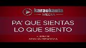 Karaoke Pa’ que sientas lo que siento - Amalia Mendoza